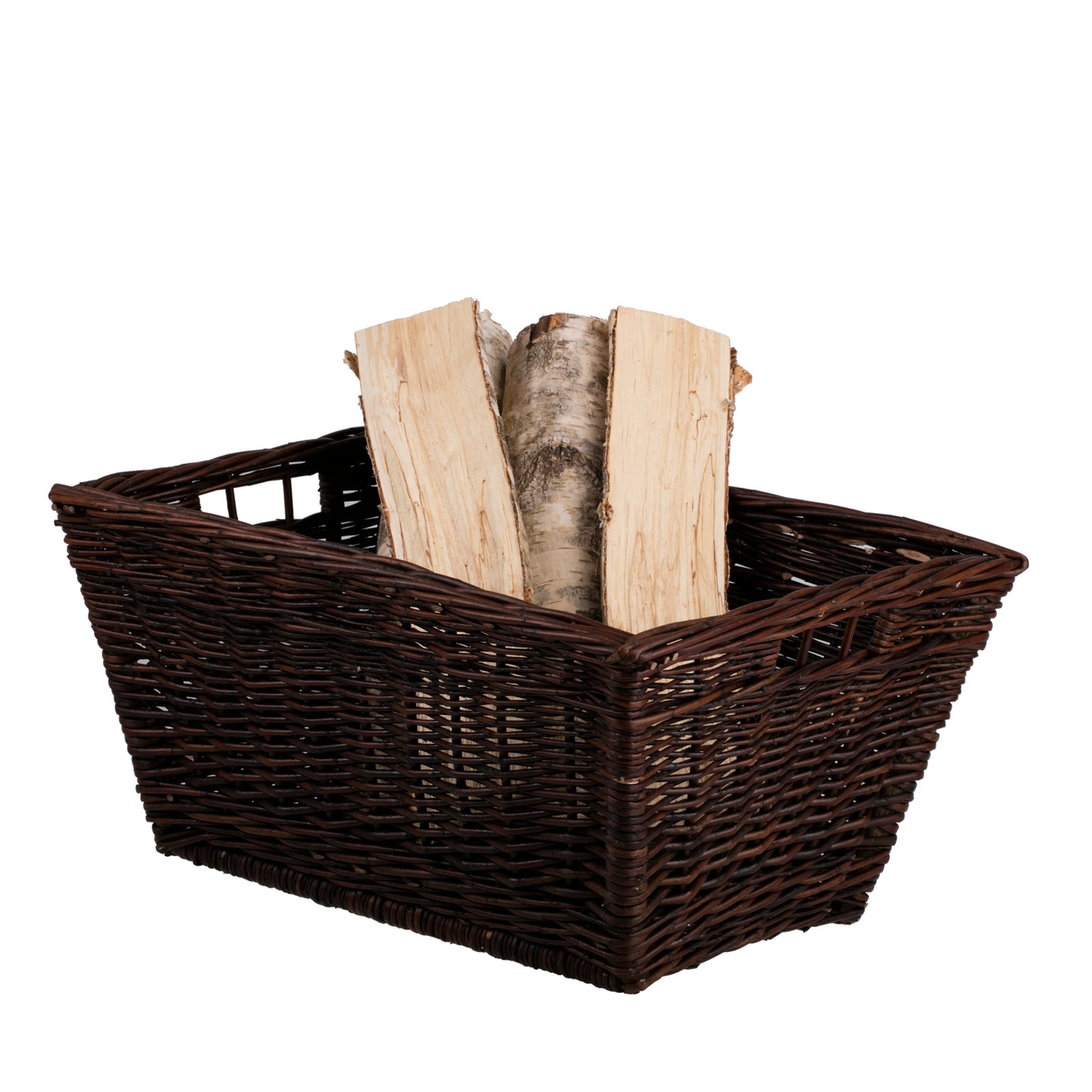 Formelia Rieten haardhoutmand met handgrepen