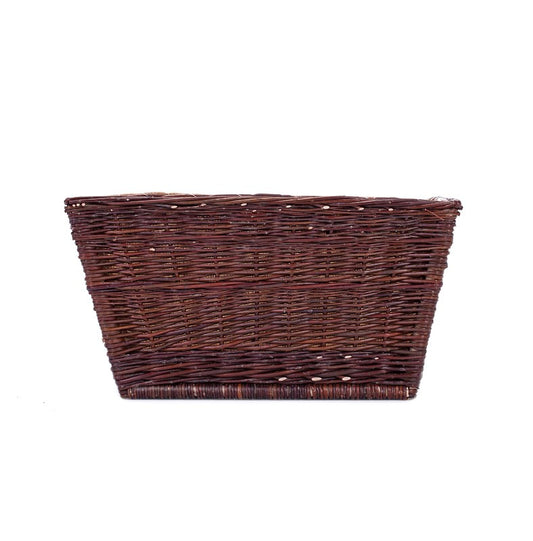 Formelia wicker firewood storage basket with jute trim and handles TheWickerStories