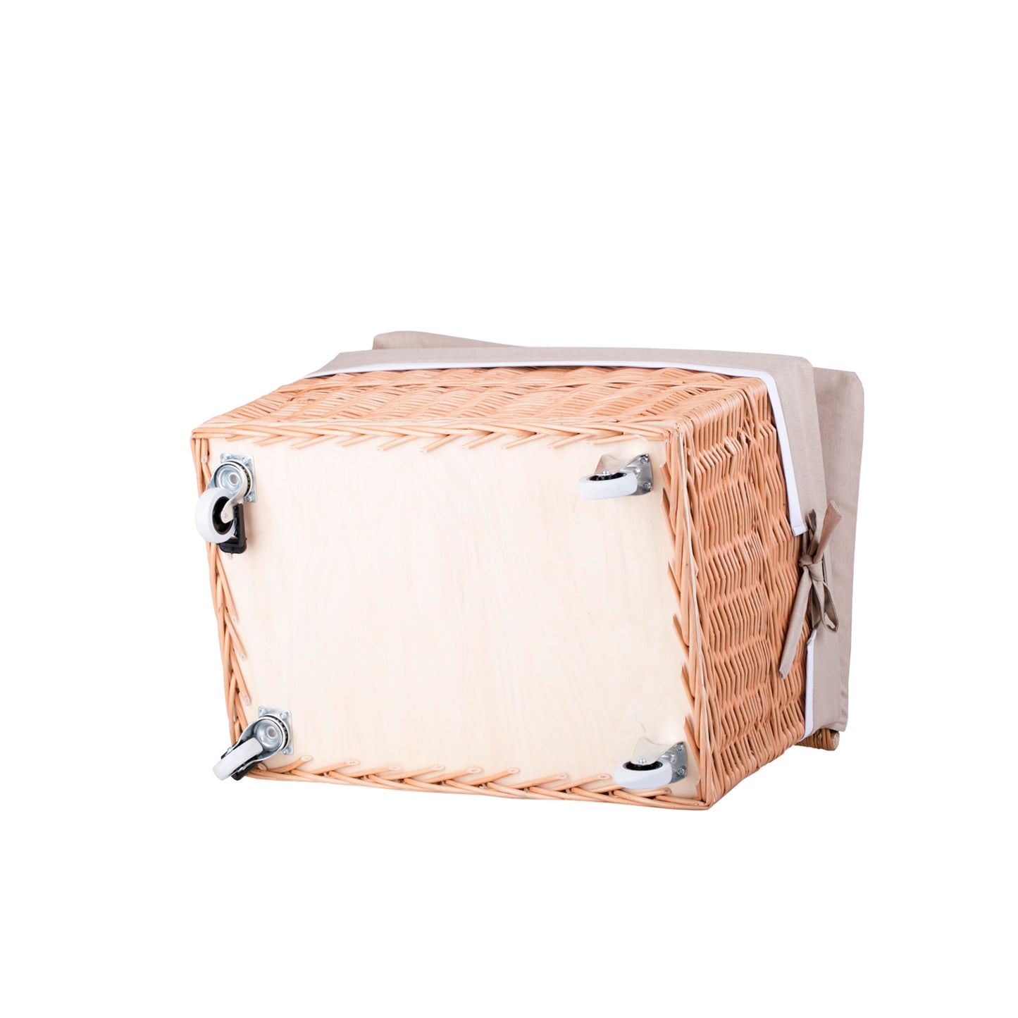 Cervus rieten mand met beige voering en wieltjes TheWickerStories