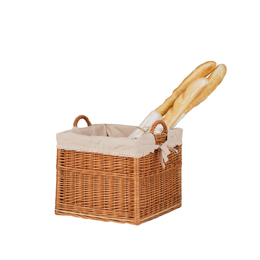 Nova wicker basket with beige lining and handles TheWickerStories