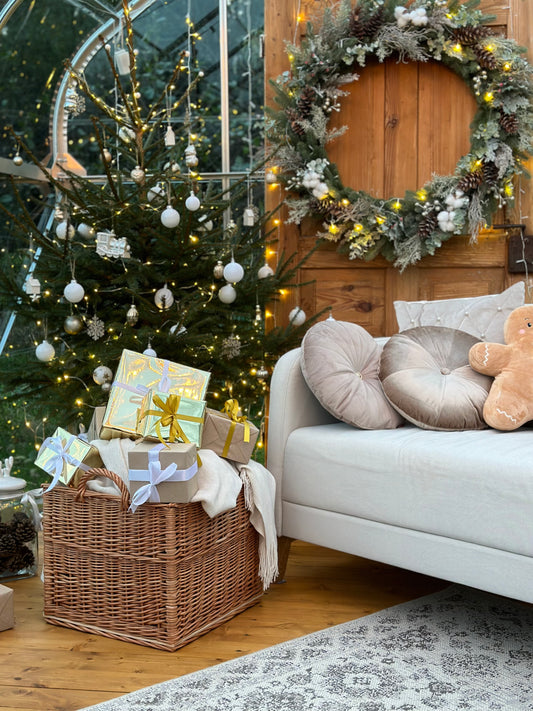 Nova Καλάθι από ψάθα για καυσόξυλα με χερούλια TheWickerStories