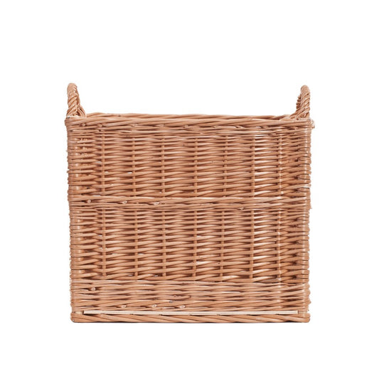 Cesto de vime para lenha com alças