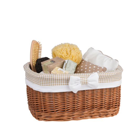 Nestor καλαθάκι από λυγαριά με μπεζ επένδυση TheWickerStories