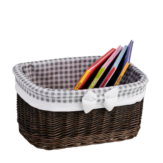 Nestor petit panier en osier avec doublure grise TheWickerStories