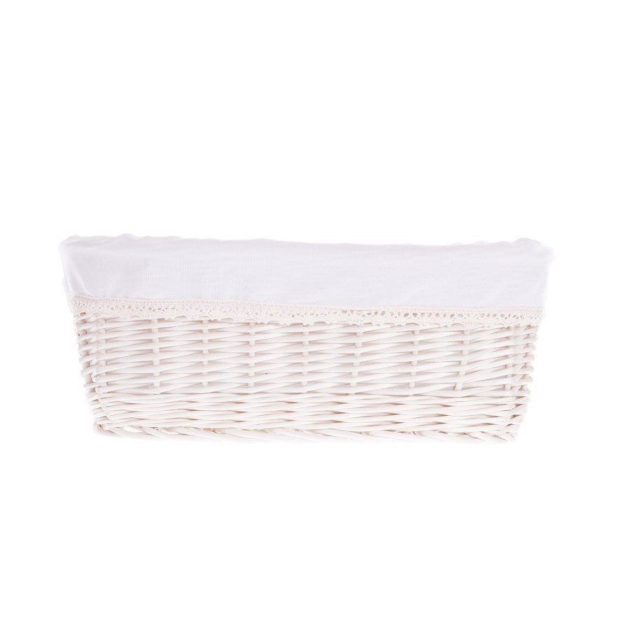 Nestor petit panier en osier avec doublure blanche
