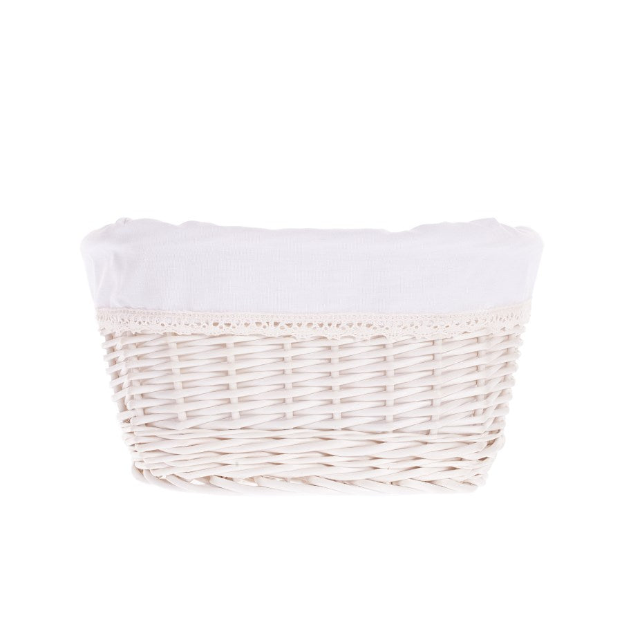 Nestor petit panier en osier avec doublure blanche