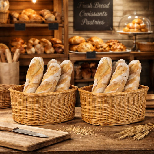 wicker bread basket, set of 2 pcs.