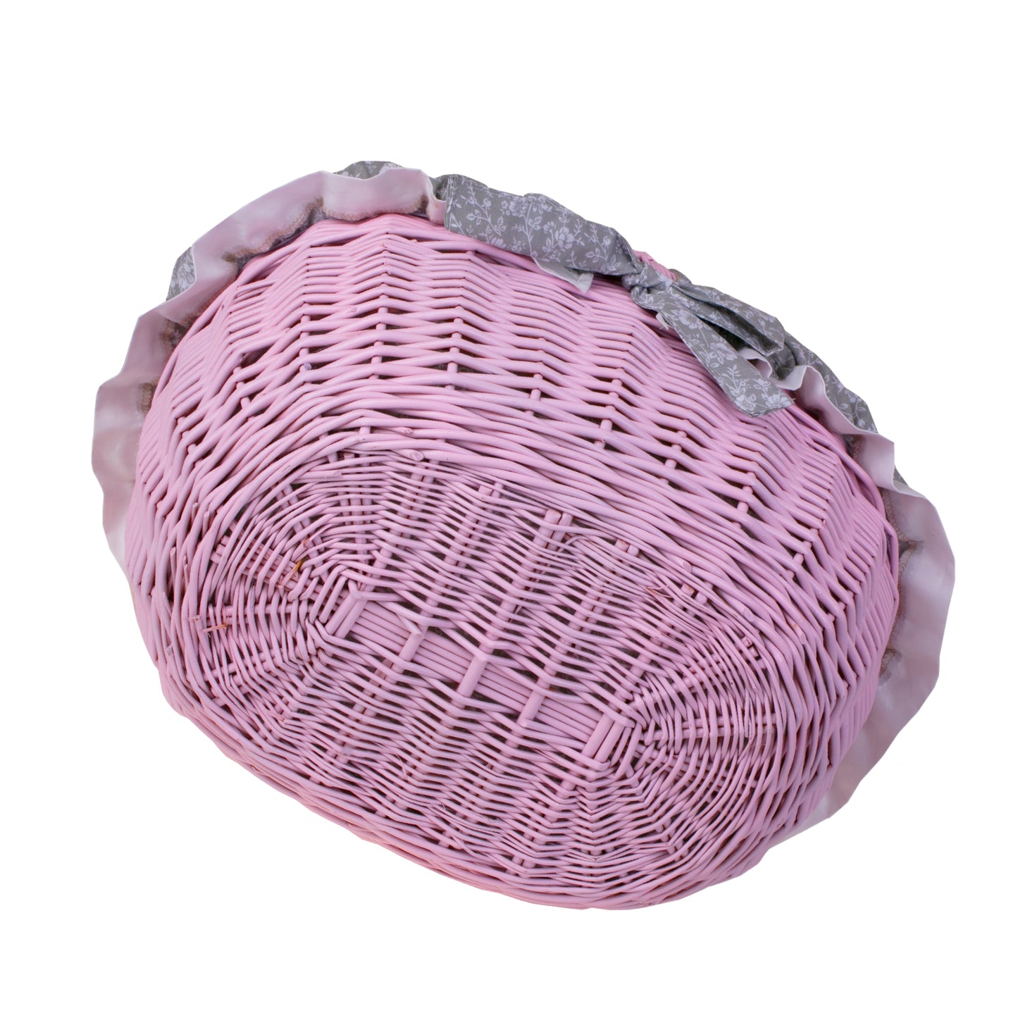 Werburga cesto per la spesa con manico in vimini e rifinitura grigia TheWickerStories