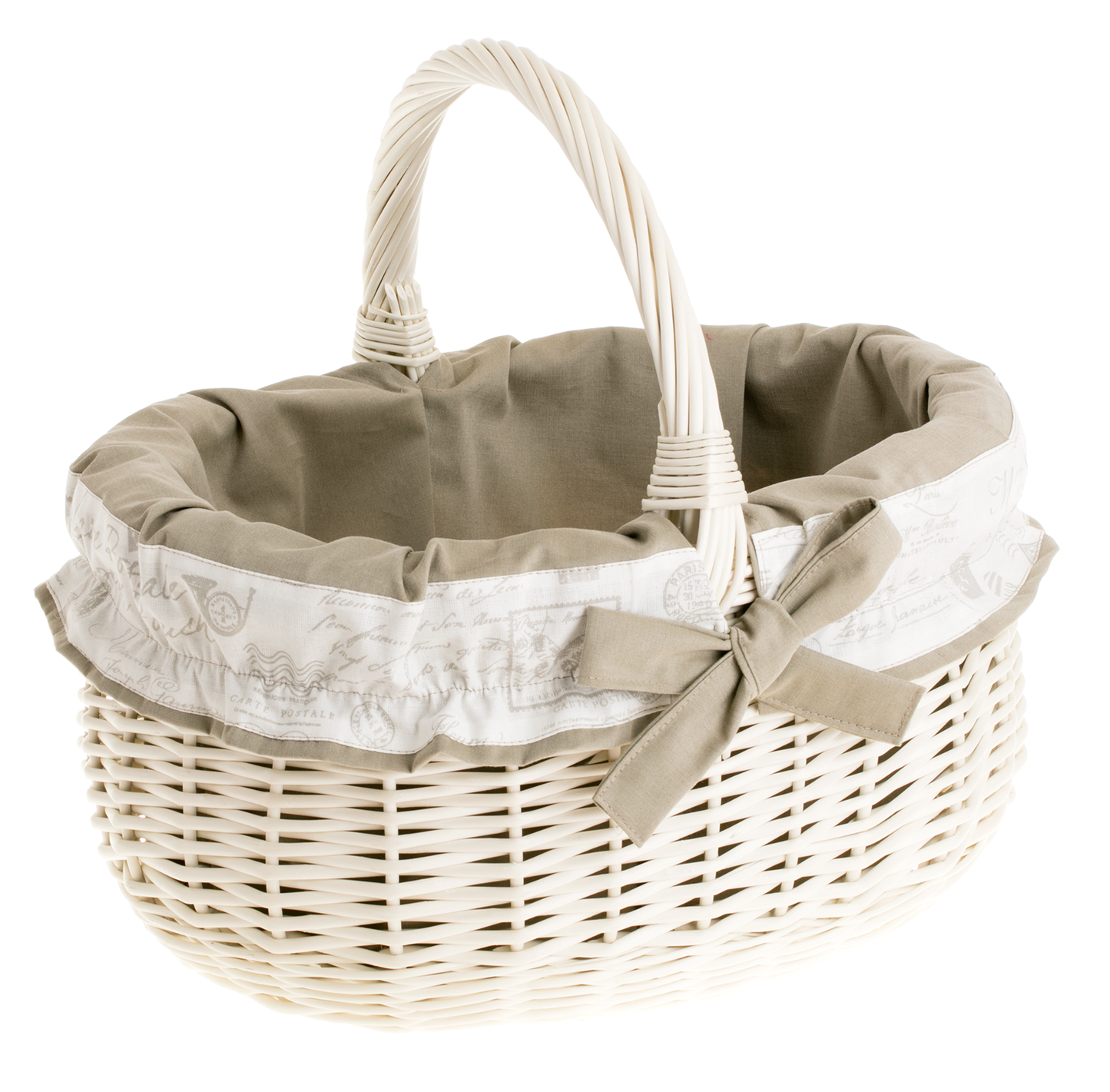 Werburga winkelmand met handvat van wilgentenen en beige afwerking