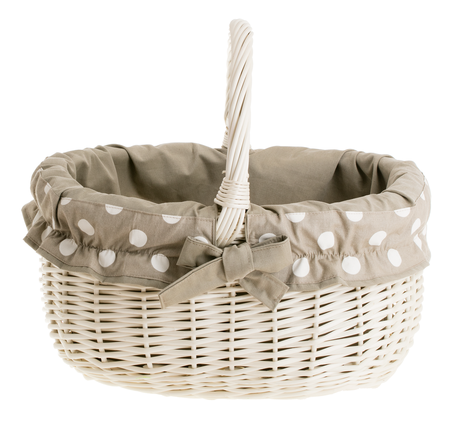 Werburga winkelmand met handvat van wilgentenen en beige afwerking