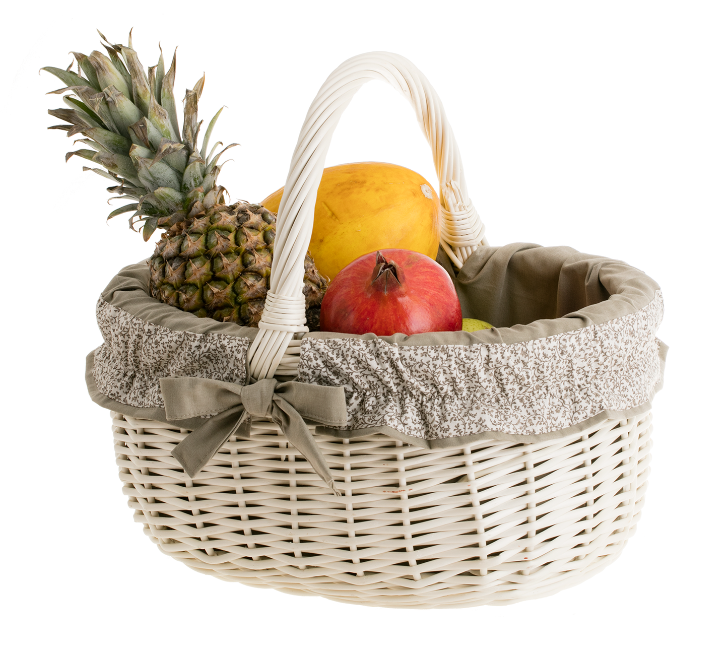 Werburga winkelmand met handvat van wilgentenen en beige afwerking