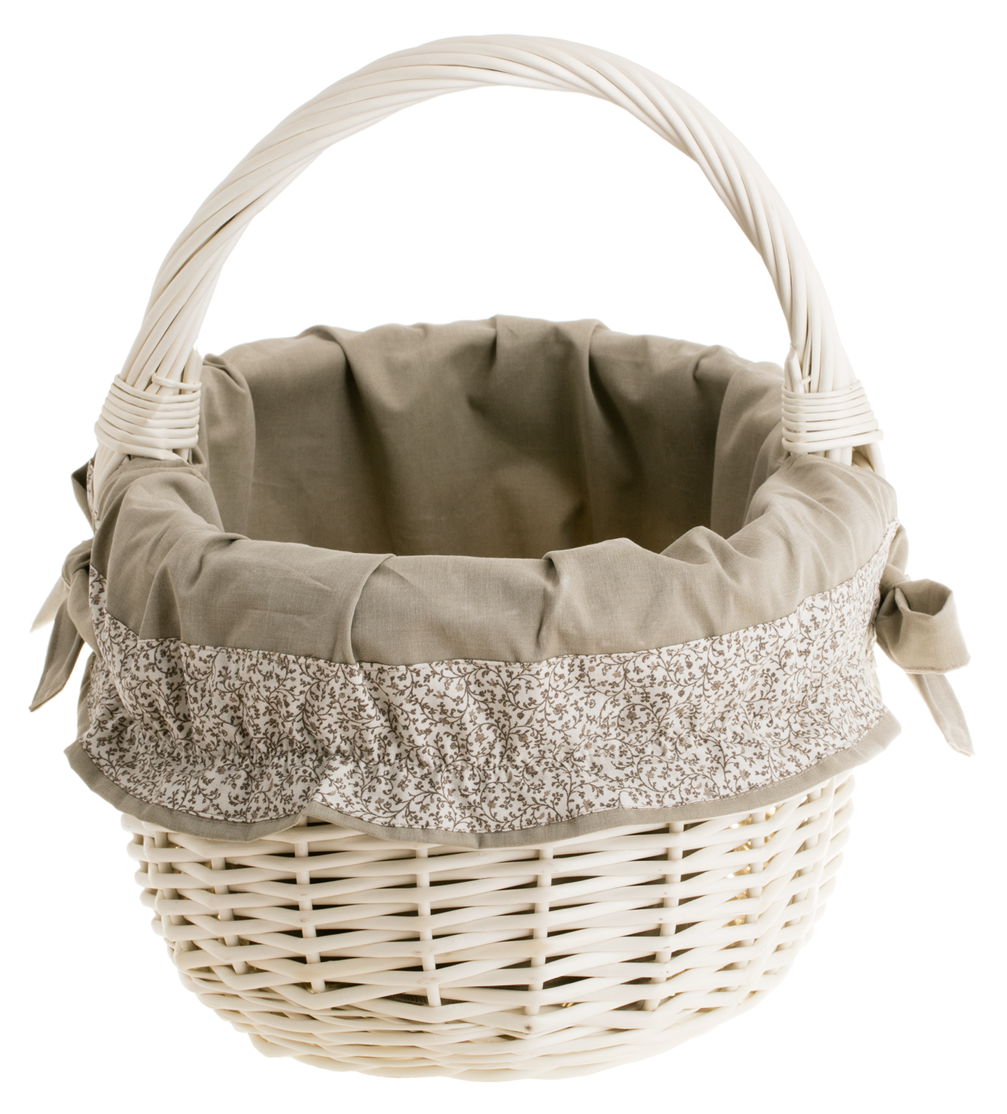 Werburga winkelmand met handvat van wilgentenen en beige afwerking