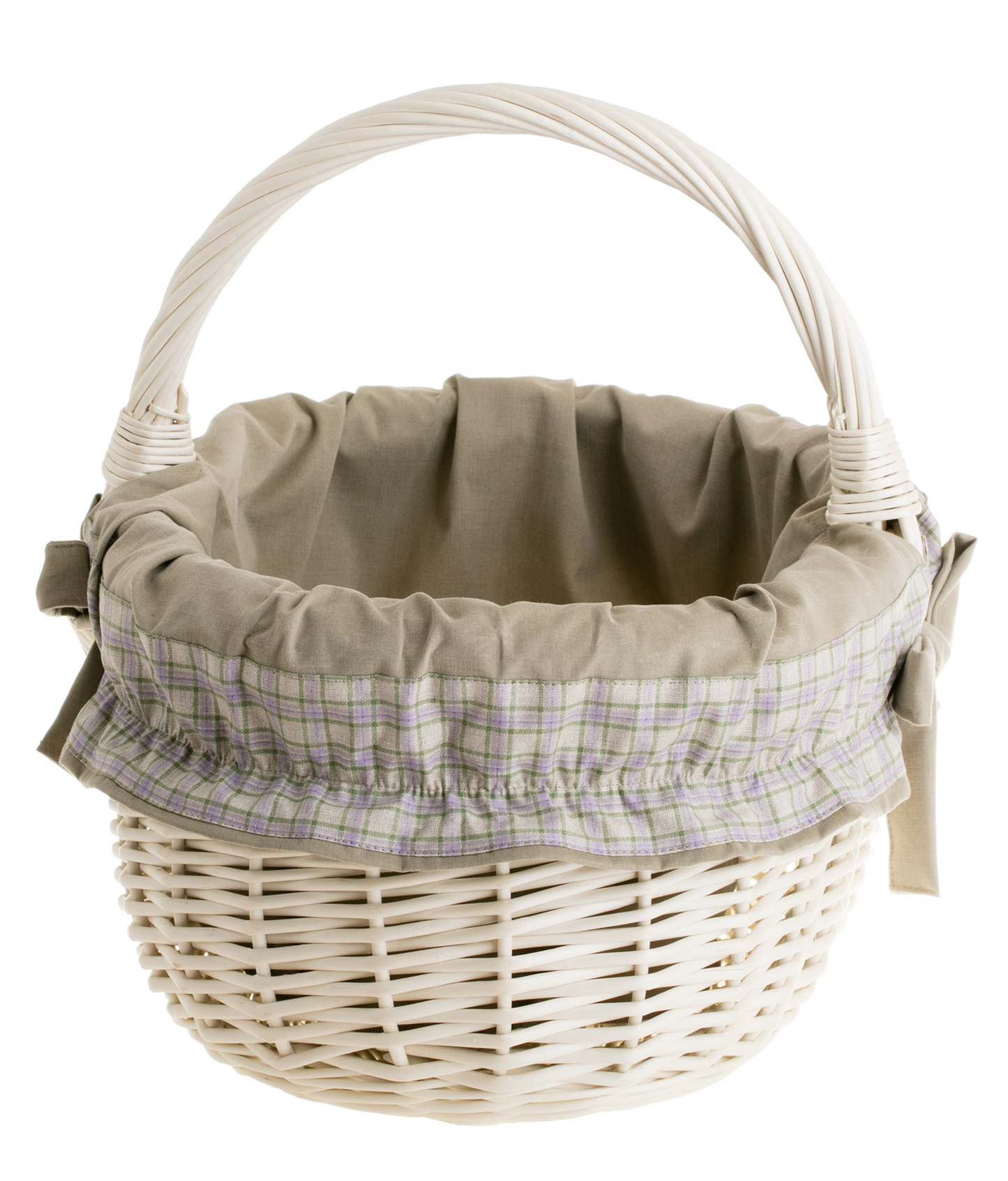 Werburga cesto per la spesa con manico in vimini e rifinitura beige TheWickerStories