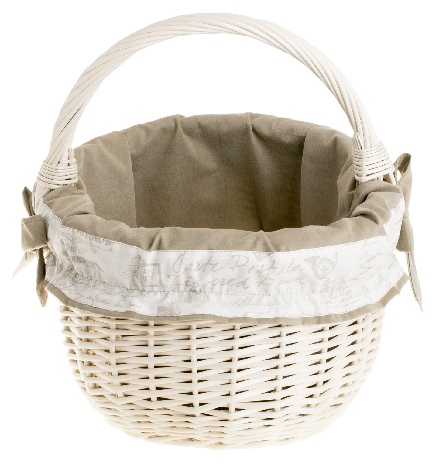 Werburga winkelmand met handvat van wilgentenen en beige afwerking