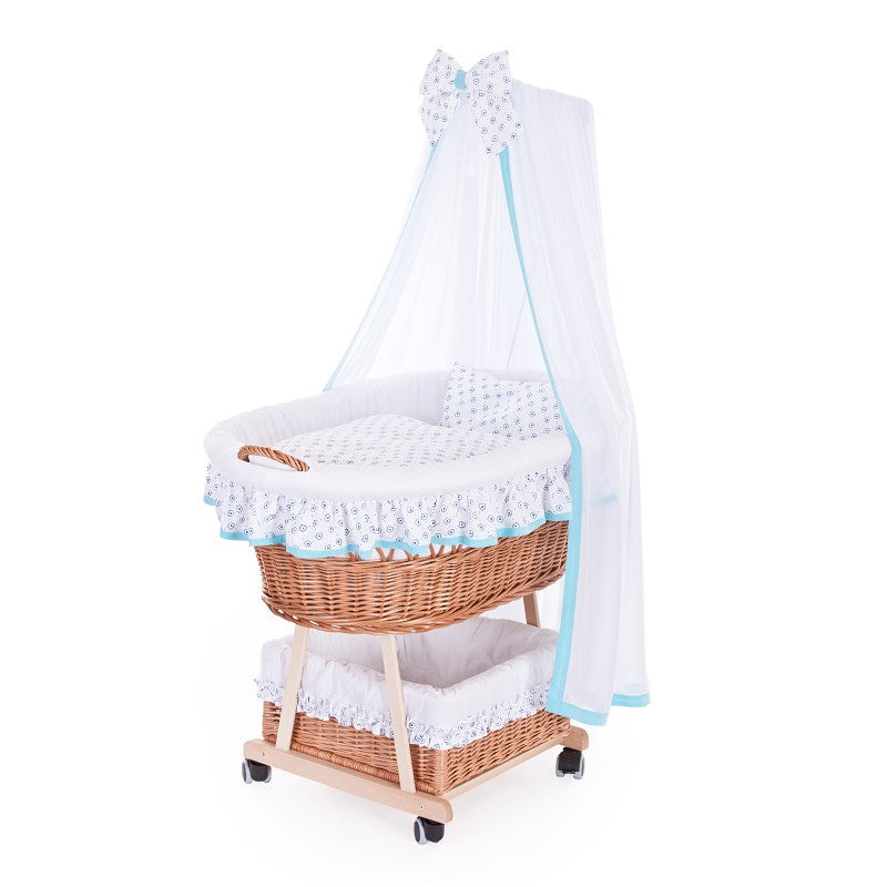 Papilio couffin de Moïse en osier avec doublure blanche et accessoires