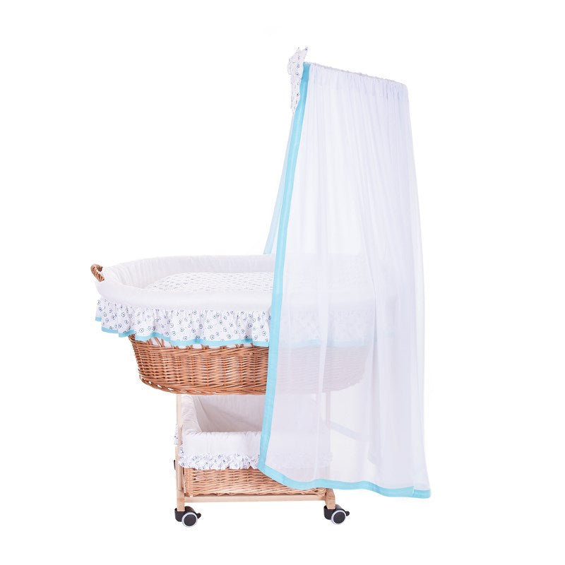 Papilio couffin de Moïse en osier avec doublure blanche et accessoires