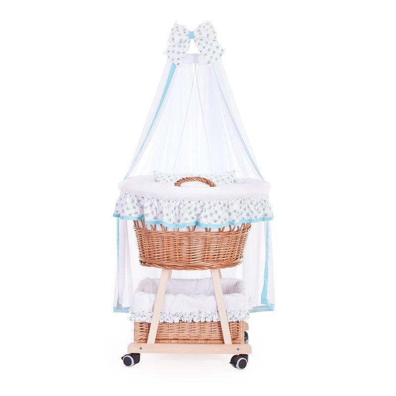 Papilio couffin de Moïse en osier avec doublure blanche et accessoires