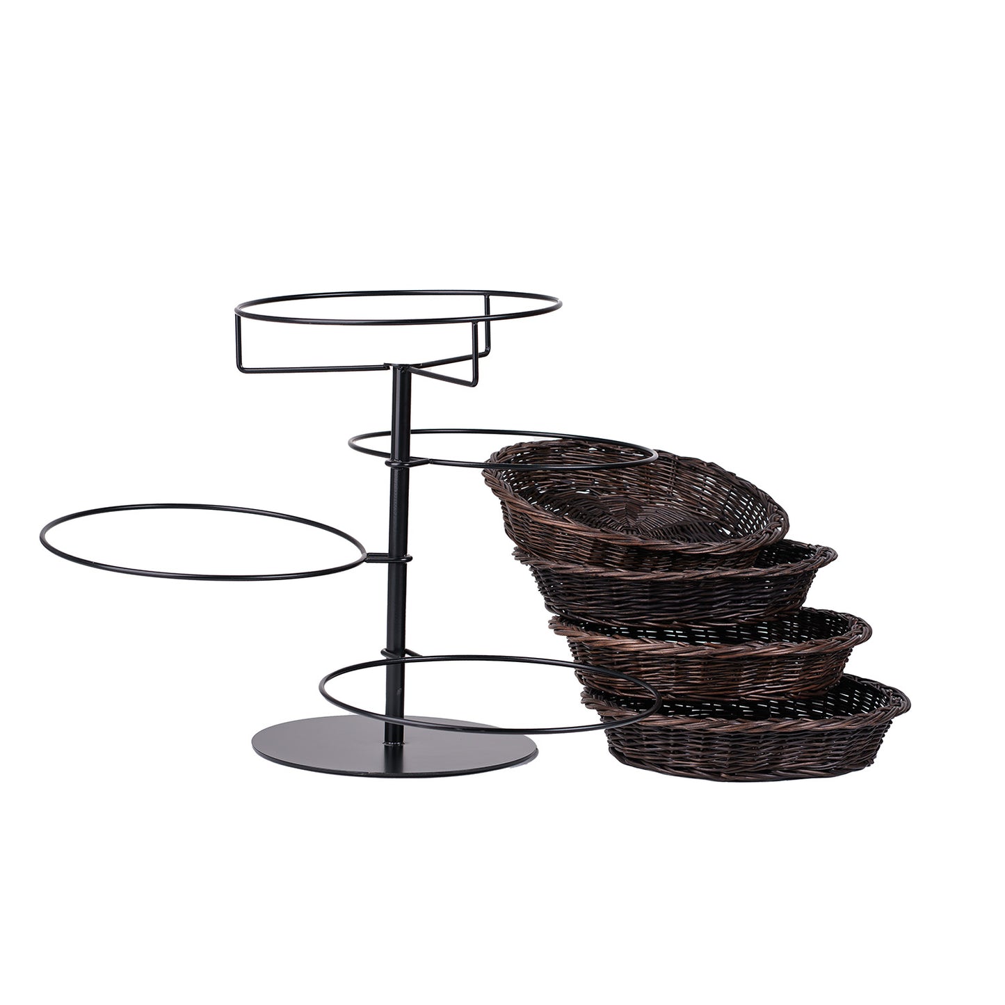 Kustoria Rieten toonbankdisplay met 4 mandjes