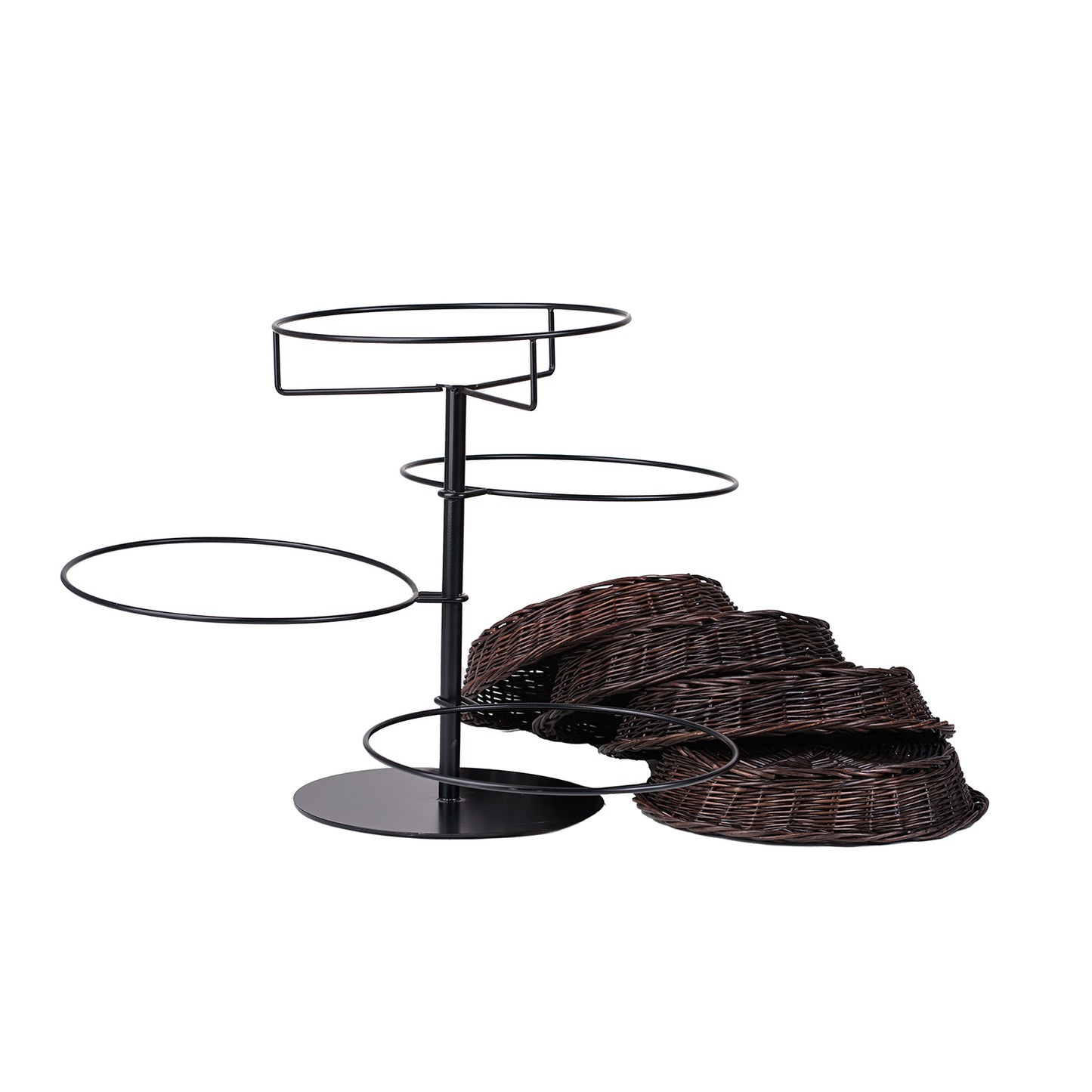 Kustoria Rieten toonbankdisplay met 4 mandjes