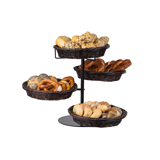 Kustoria wicker countertop display stand with 4 baskets TheWickerStories