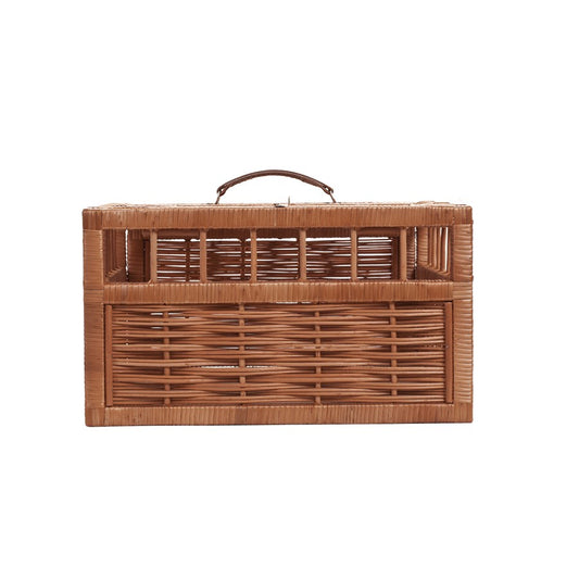 Tulipa wicker bird carrier with handle, top and side opening TheWickerStories