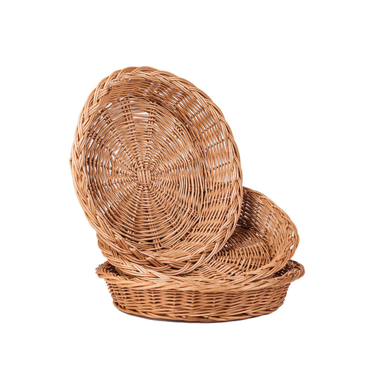wicker bakery baskets – 3-piece set for bread display