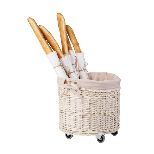 Caros kurv i pileflet til opbevaring med beige kant TheWickerStories