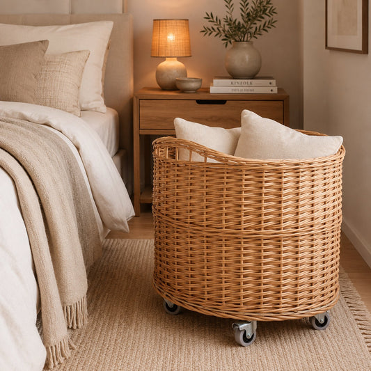 wicker storage basket for the home