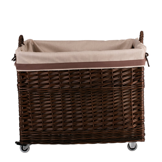 Salux panier d'exposition en osier pour magasin avec bordure marron TheWickerStories