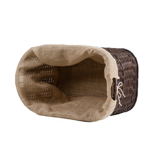 Tivor wicker firewood basket for the fireplace with jute trim TheWickerStories