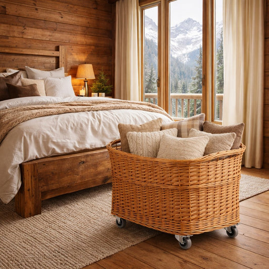 geflochtener Präsentationskorb für Geschäft und Zuhause