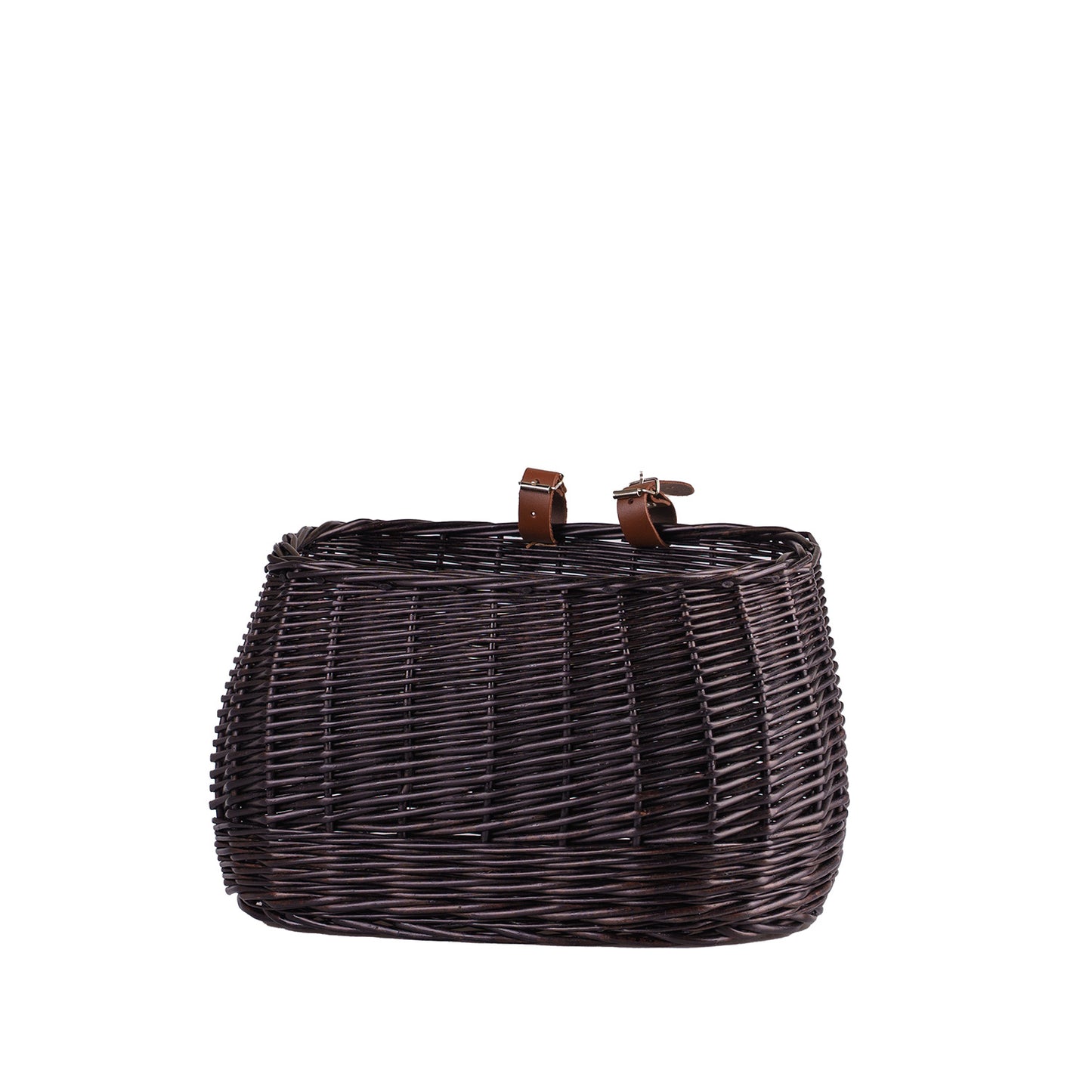 Marone petit panier de vélo en osier avec sangles