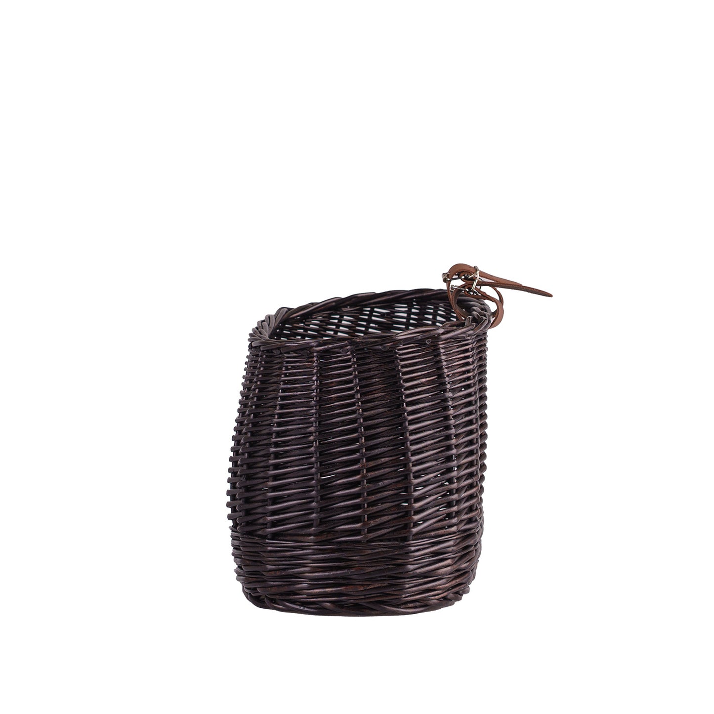Marone petit panier de vélo en osier avec sangles