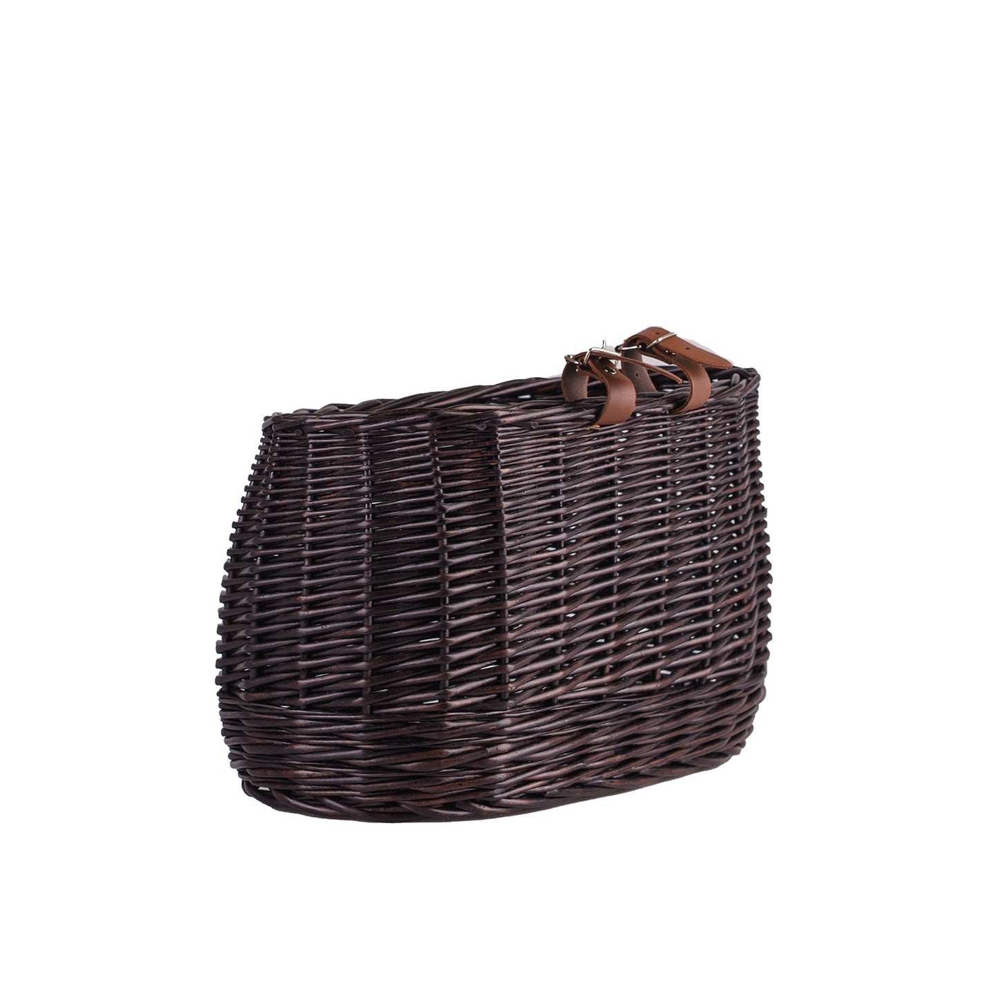 Marone petit panier de vélo en osier avec sangles