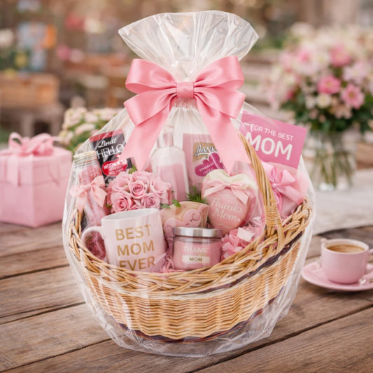 wicker gift basket and shopping basket with handle