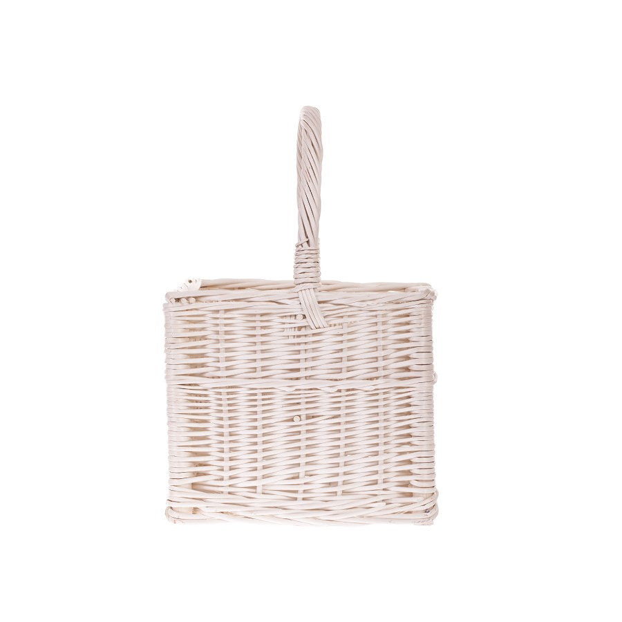 Gaudios wicker bottle basket with compartments and handle