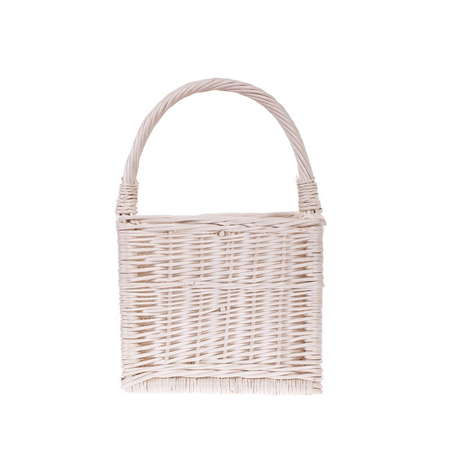 Gaudios wicker bottle basket with compartments and handle