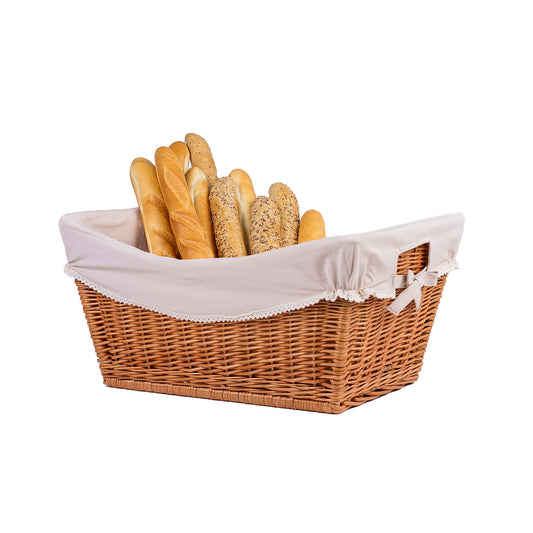 Torellia wicker storage basket with beige trim TheWickerStories