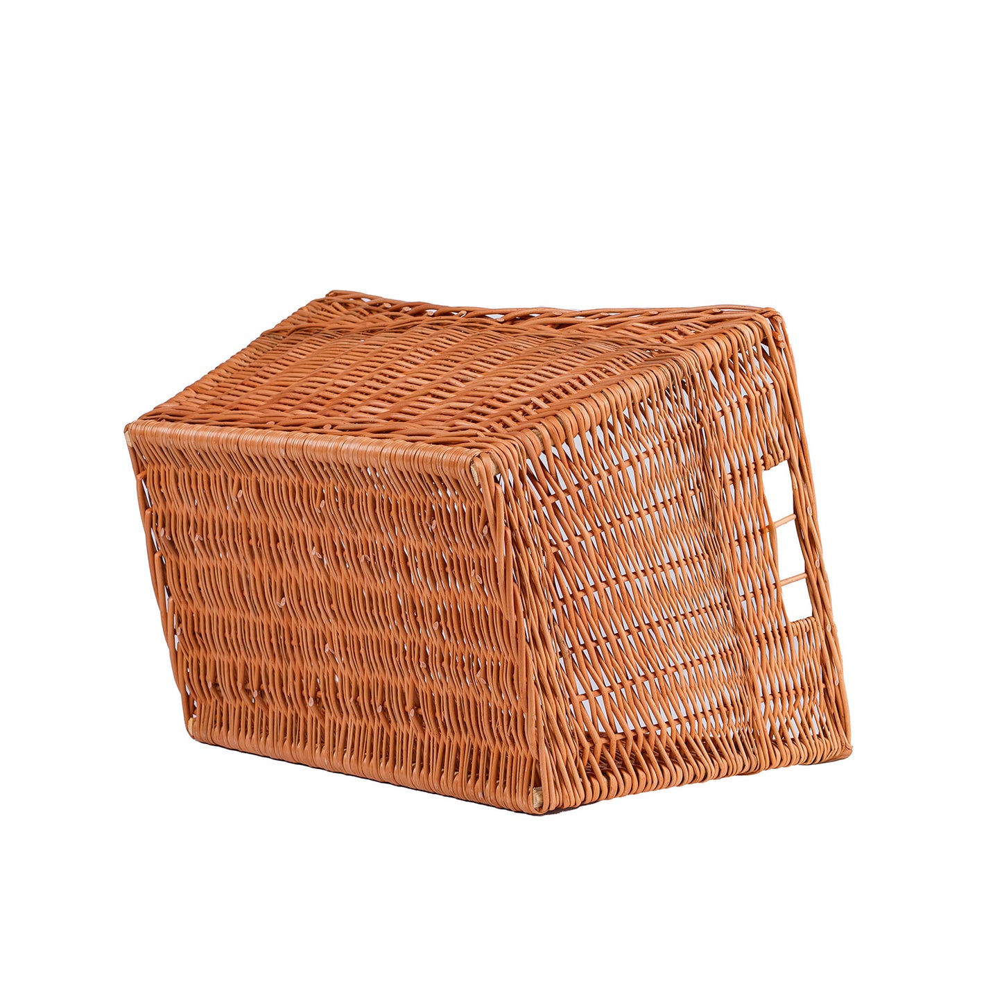 Fustoria Rieten mand voor haardhout met handvatten