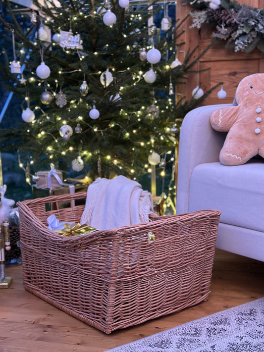 Felloria wicker firewood basket with handles TheWickerStories