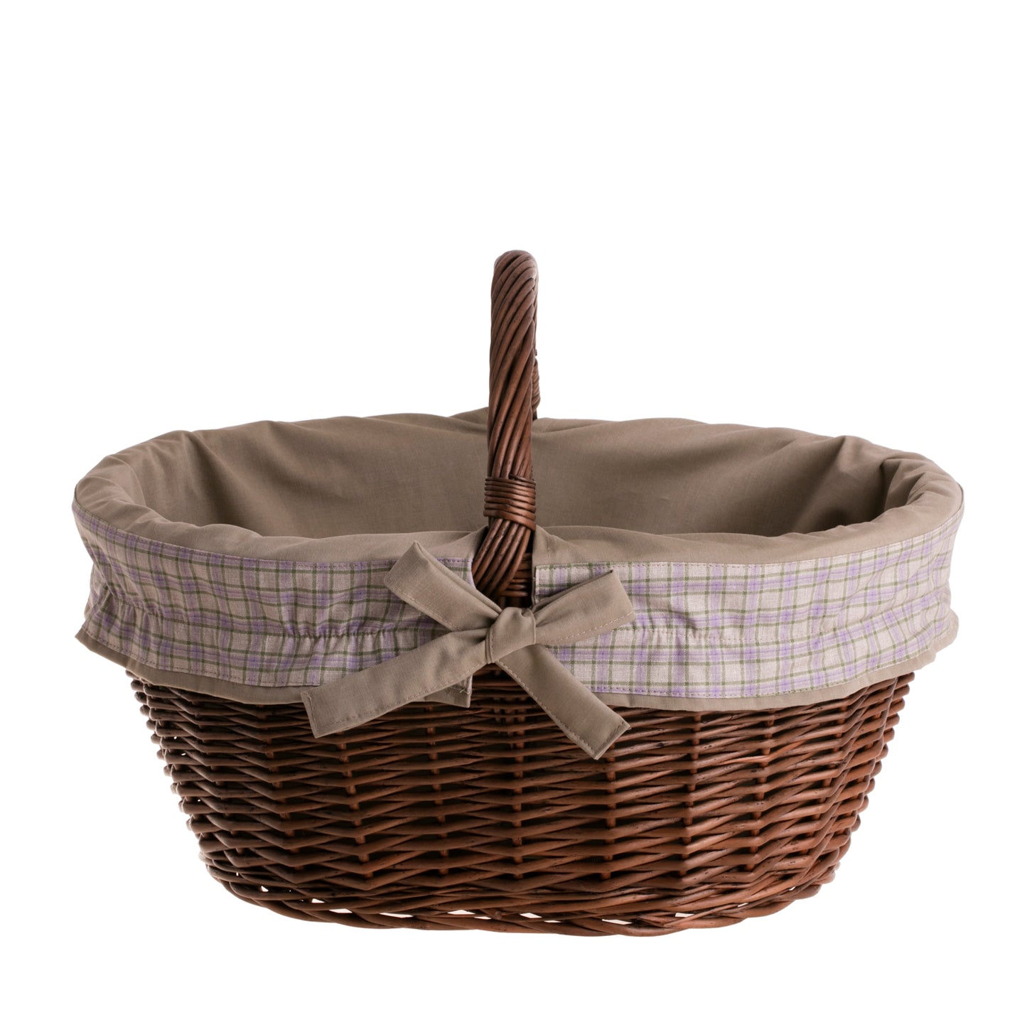 Walerissa nakupovalna košara z ročajem iz ratana in bež robom TheWickerStories