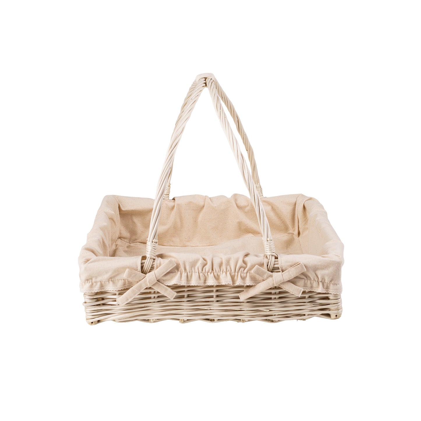 Allium Cesto de vime para servir com acabamento creme e alças