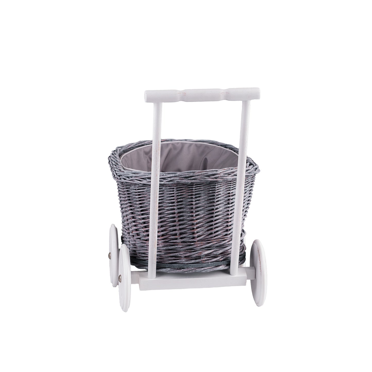 Luke chariot pousseur en osier avec doublure grise