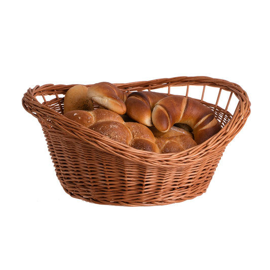 wiklinowy kosz na pieczywo i owoce z uchwytami