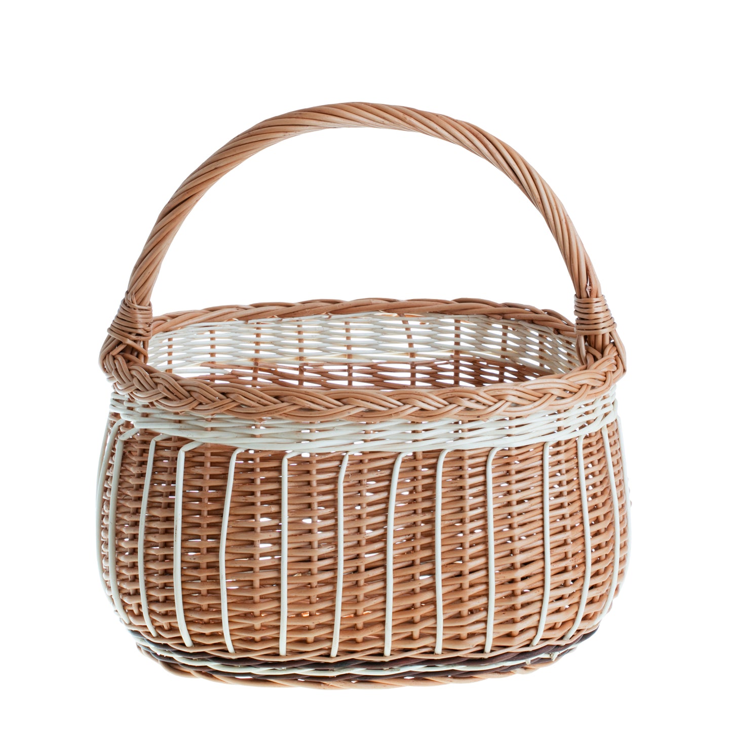 Waldoria wicker shopping basket with handle, handwoven TheWickerStories