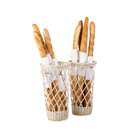 proutěný koš na bagety na vystavení, sada 2 ks