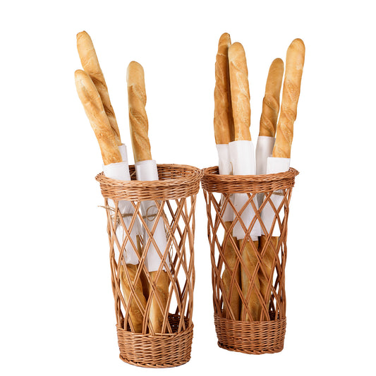 panier en osier pour baguettes à exposer, lot de 2
