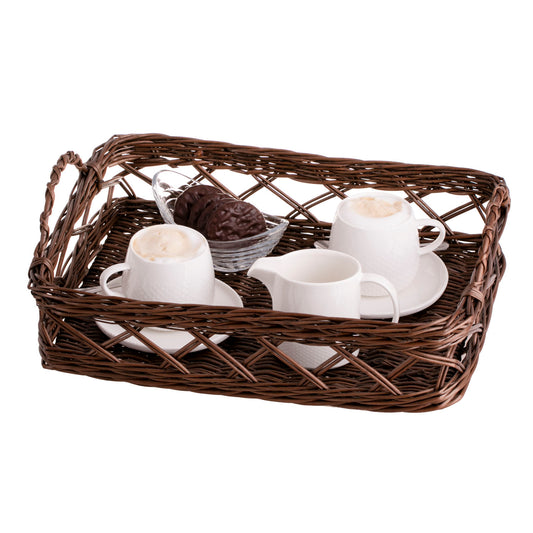 wicker serving basket with handles