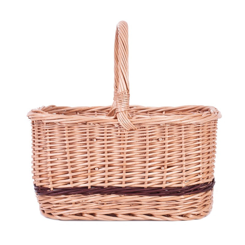 Gaudia wicker basket for bottles with compartments and handle TheWickerStories