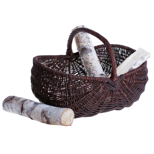 Faleria wicker firewood basket with handle for fireplace TheWickerStories